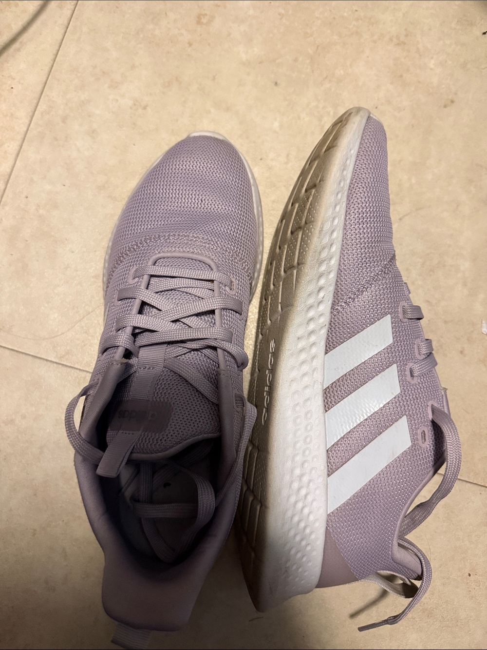 adidas Women's Lavender Knit Athletic Sneakers